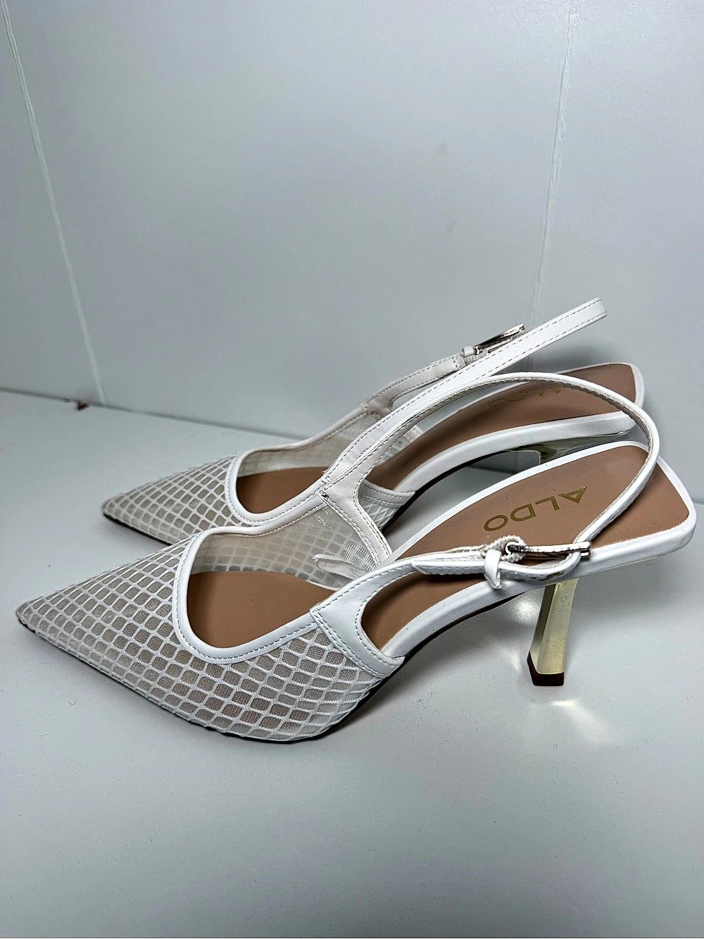 ALDO Women's Pointed-Toe Slingback Heels in White